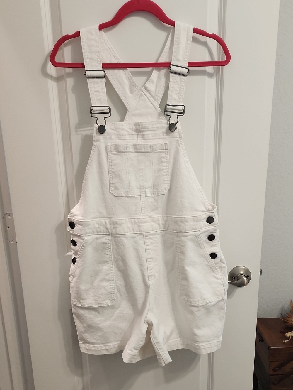 Lane Bryant White Denim Overalls 12W
